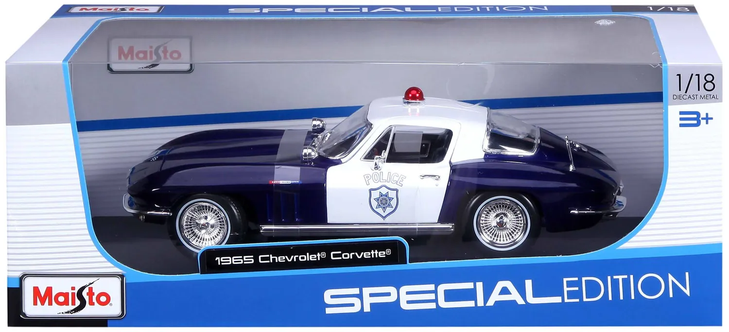 Maisto Chevrolet Corvette 1965 miniature 1/18 police métal jouet