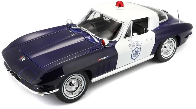 Maisto Chevrolet Corvette 1965 miniature 1/18 police métal jouet