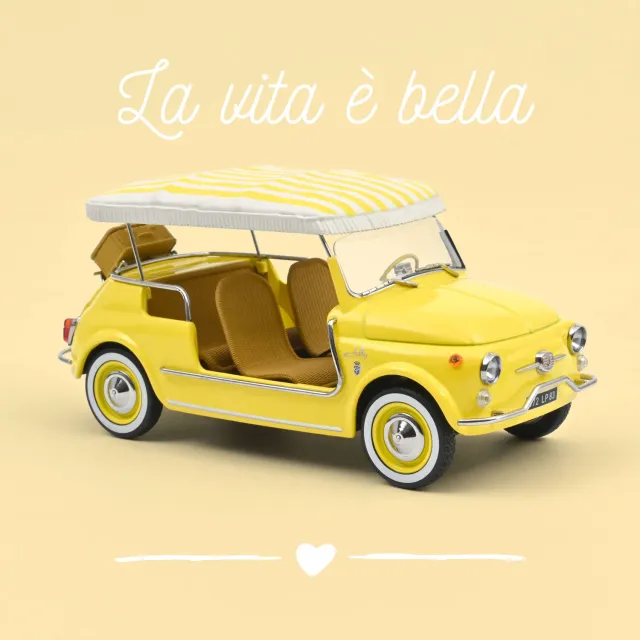 Norev Fiat 500 Jolly 1965 miniature 1/18 jaune