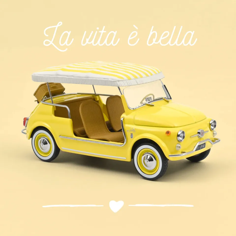 Norev Fiat 500 Jolly 1965 miniature 1/18 jaune
