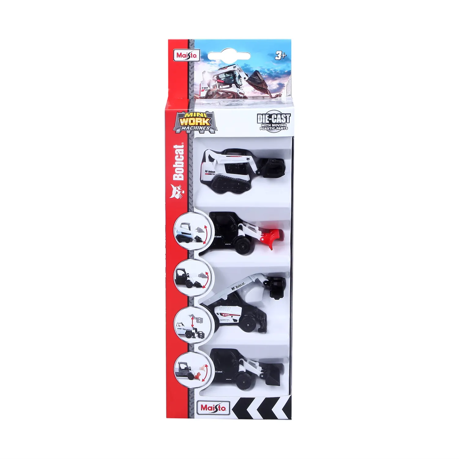 Maisto Fresh Metal Bobcat pack 4 jouets 1/72 assortis