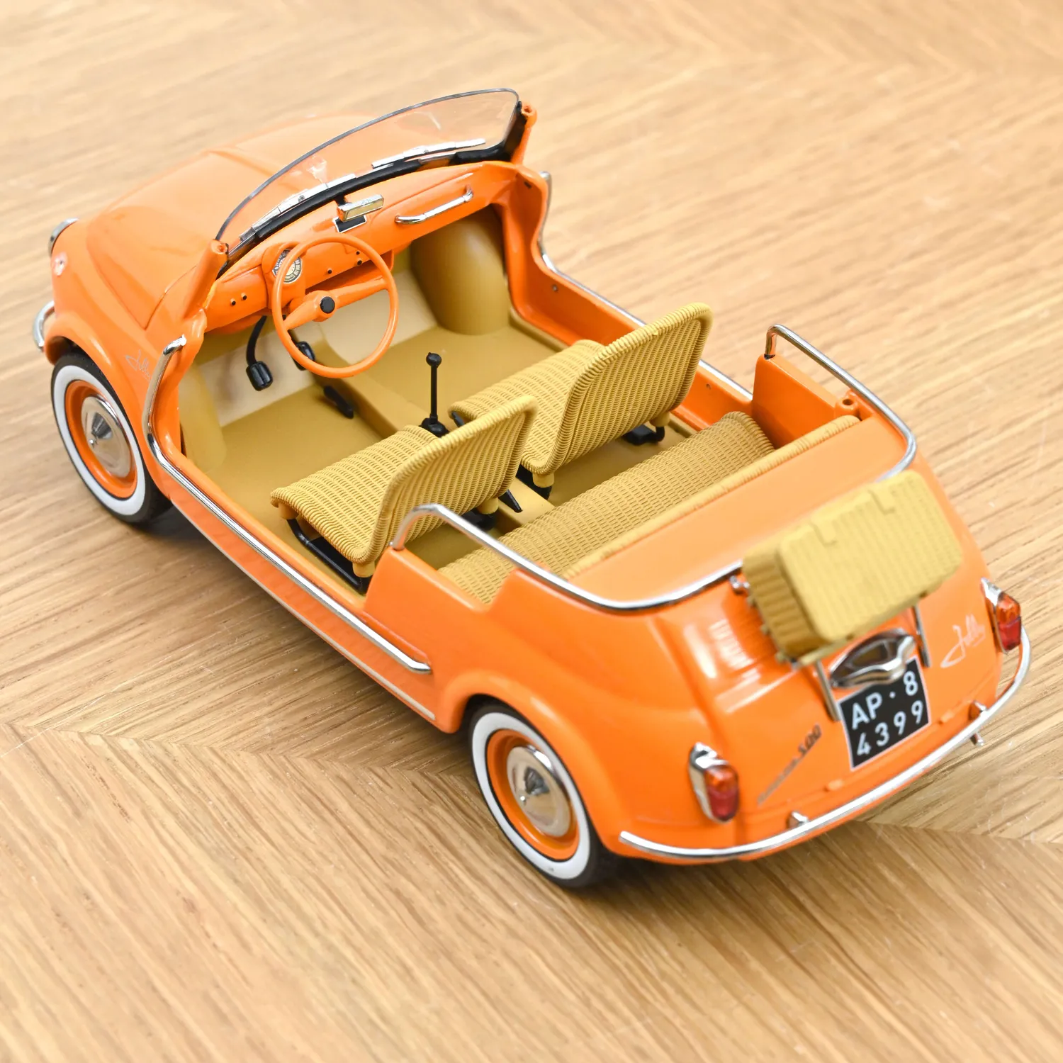 Norev Fiat 500 Jolly 1965 miniature 1/18 orange