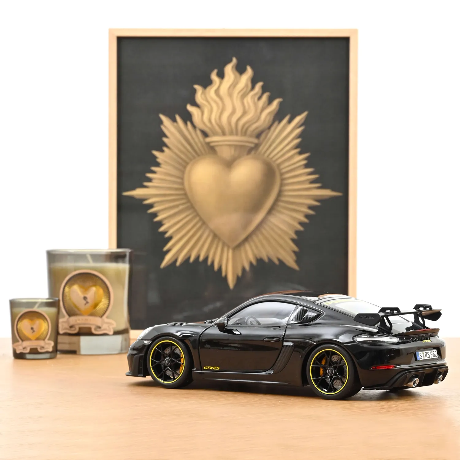 Norev Porsche Cayman GT4 RS miniature 1/18 noir Weissach