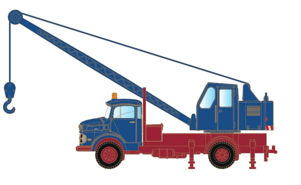 MINIS MB L322 Mobilkran Camion Grue Bleu Rouge N