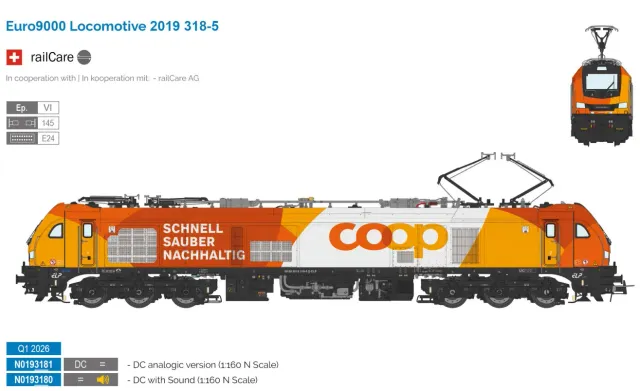 MINIS BR 2019 Euro 9000 COOP locomotive électrique Ep.VI