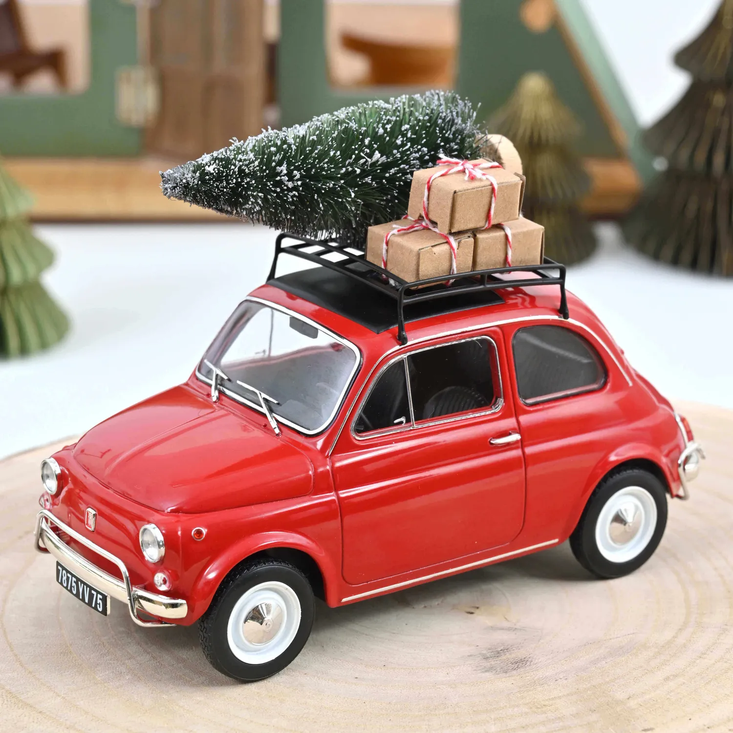 Norev Fiat 500 L 1968 miniature 1/18 rouge Noël