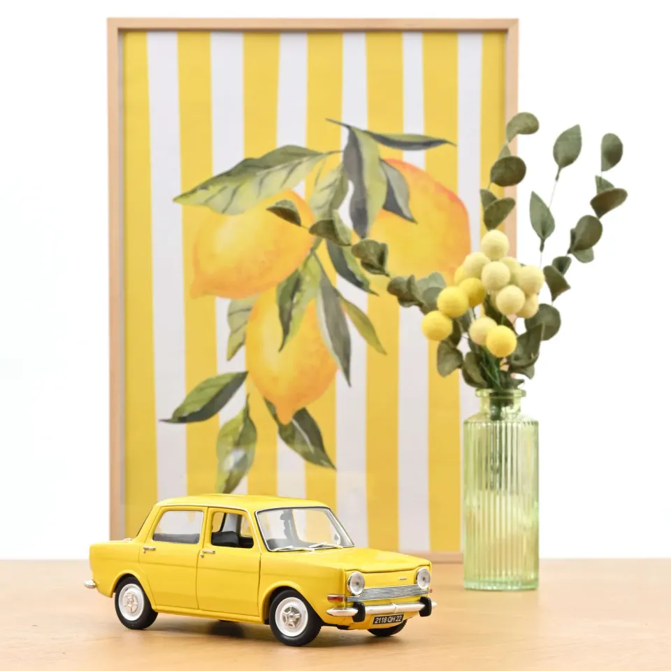 Norev Simca 1000 LS 1974 miniature 1/18 jaune maya 4 ouvrants