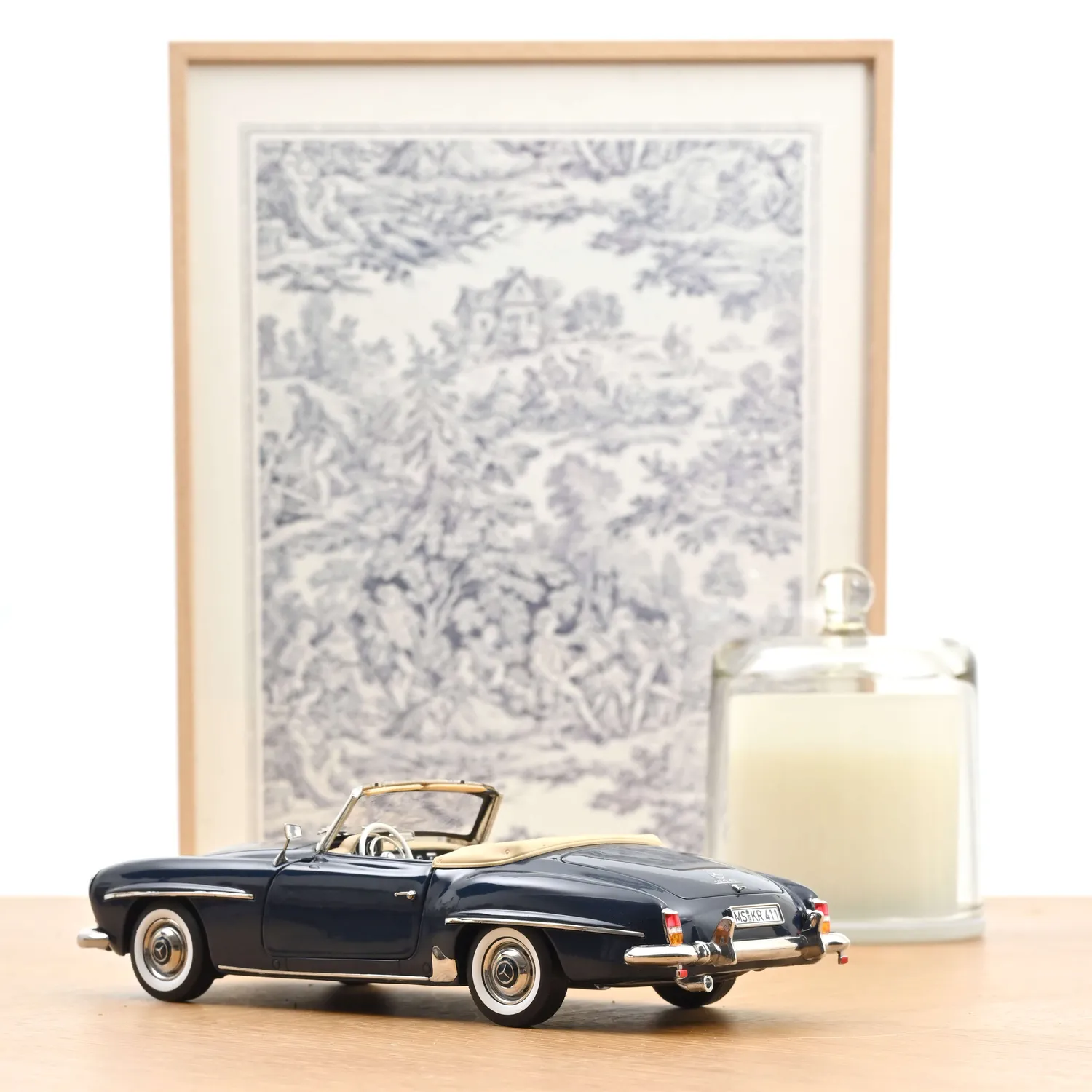 Norev Mercedes 190 SL 1957 miniature bleu moyen 1/18 ouvrants