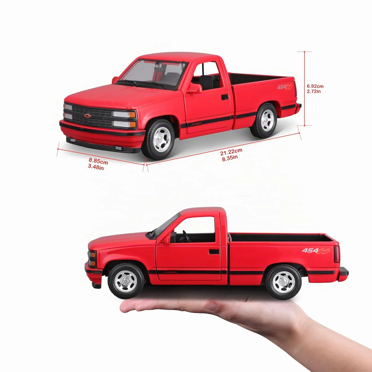 Maisto Chevrolet 454 SS Pick-Up M32901R miniature 1/24 rouge