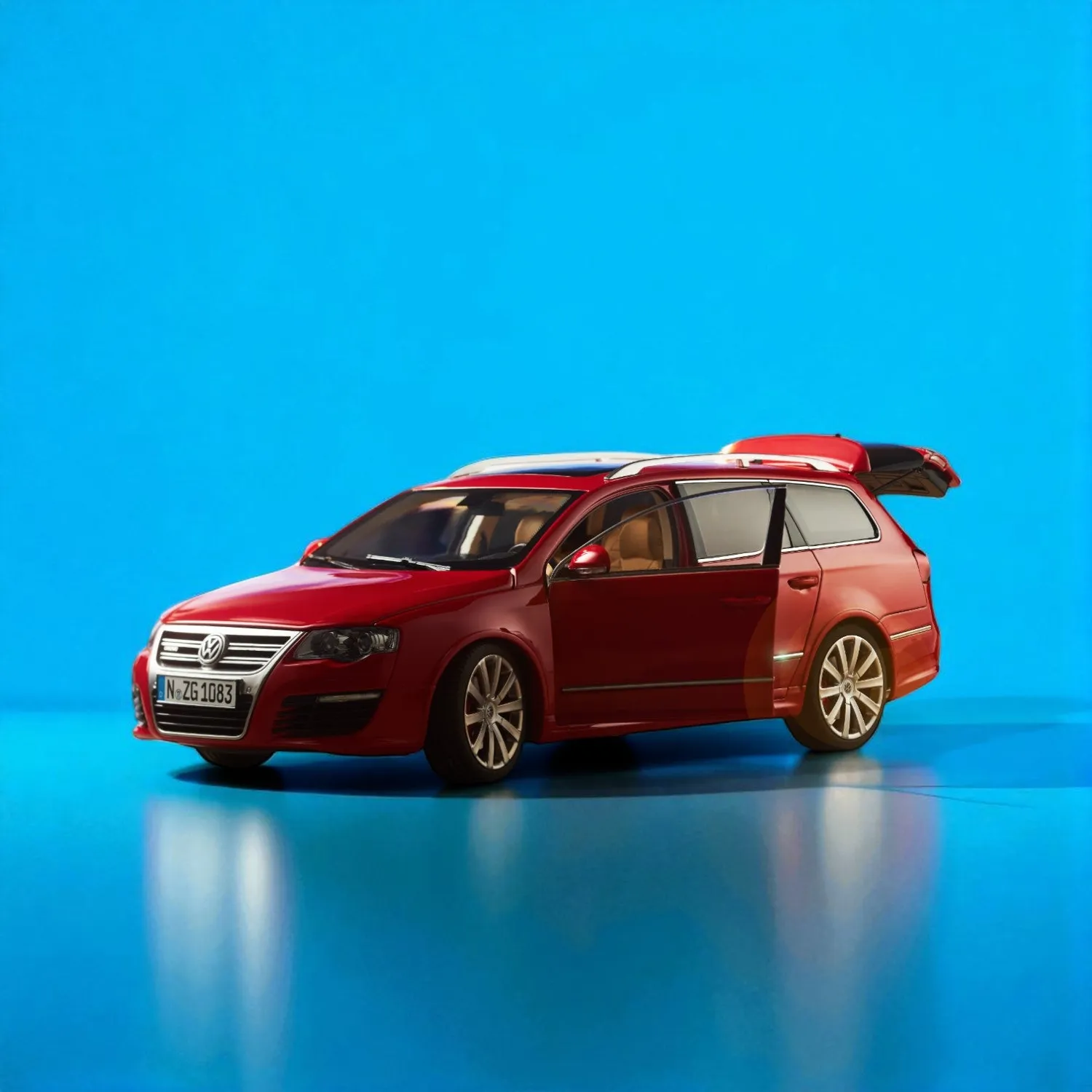 NZG VW Passat R36 break miniature 1:18 bleu biscaya