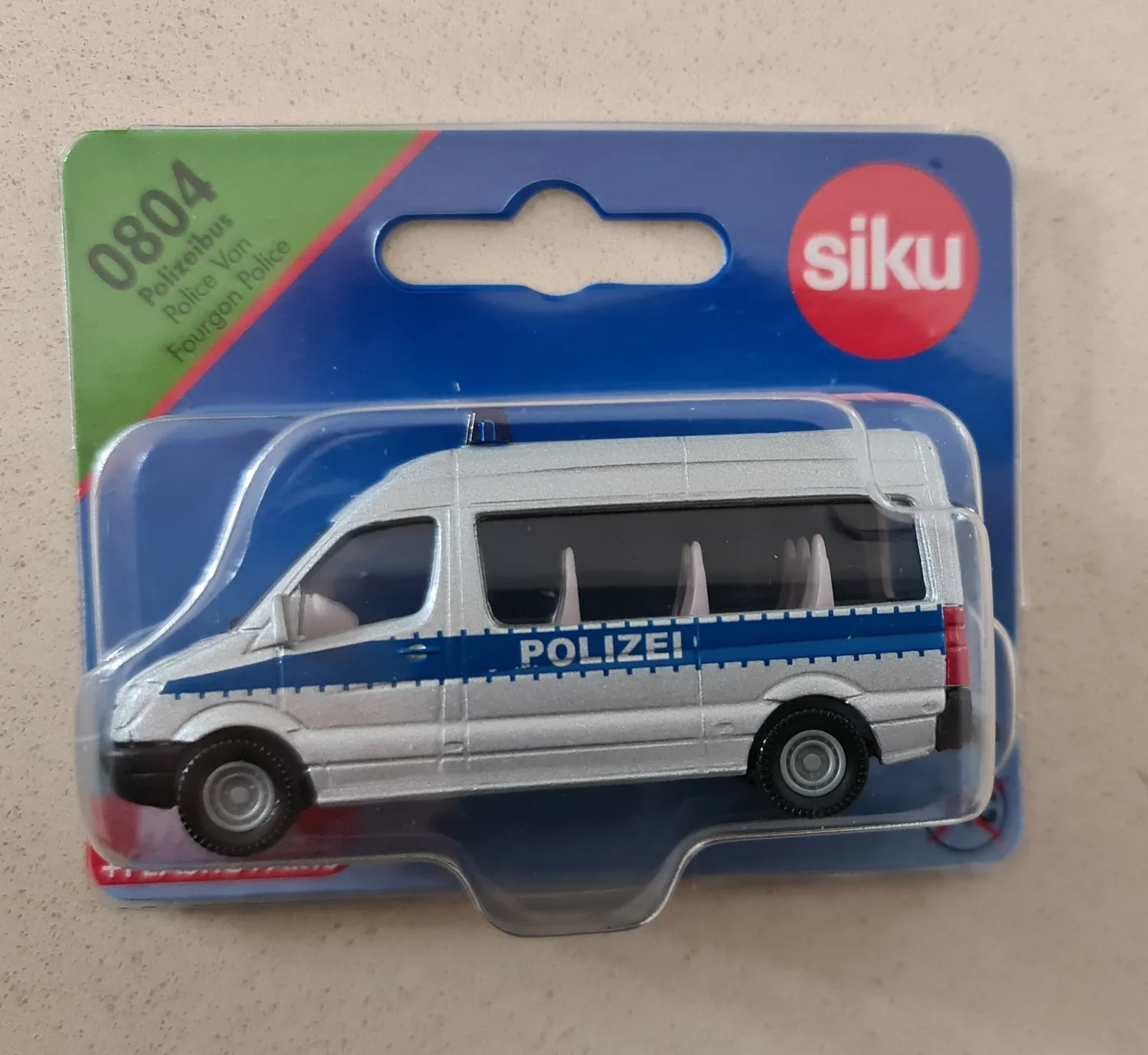 Siku 0804 fourgon police jouet métal 8,2 cm argenté