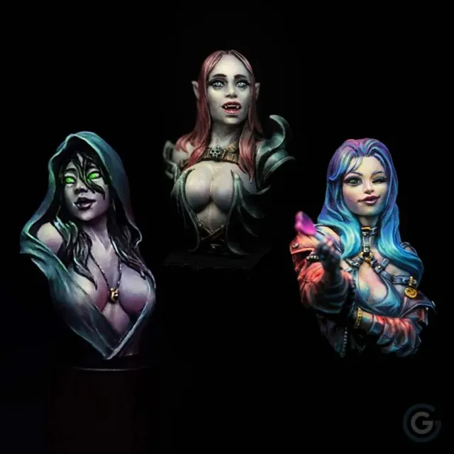 Graphigaut Studio Roxanne Lady Vampire Unknown lot 3 bustes 40mm résine