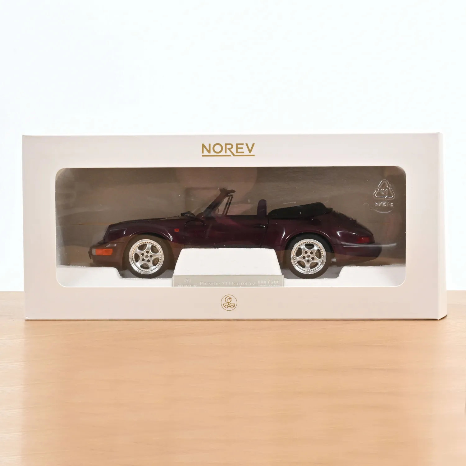 Norev Porsche 911 Turbo Look Cabriolet 1992 miniature 1/18 améthyste