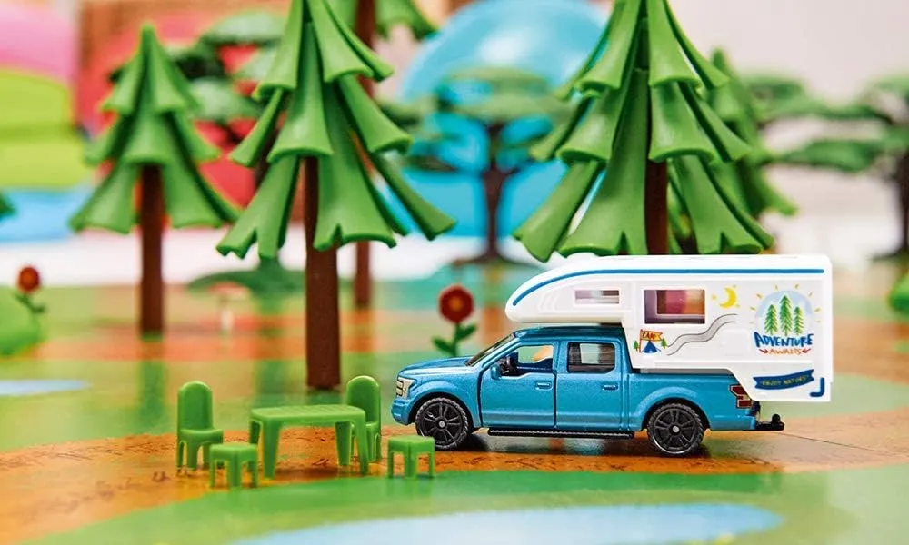 Siku Super 1693 Ford F150 Pick-Up Camper miniature 9,9 cm bleu