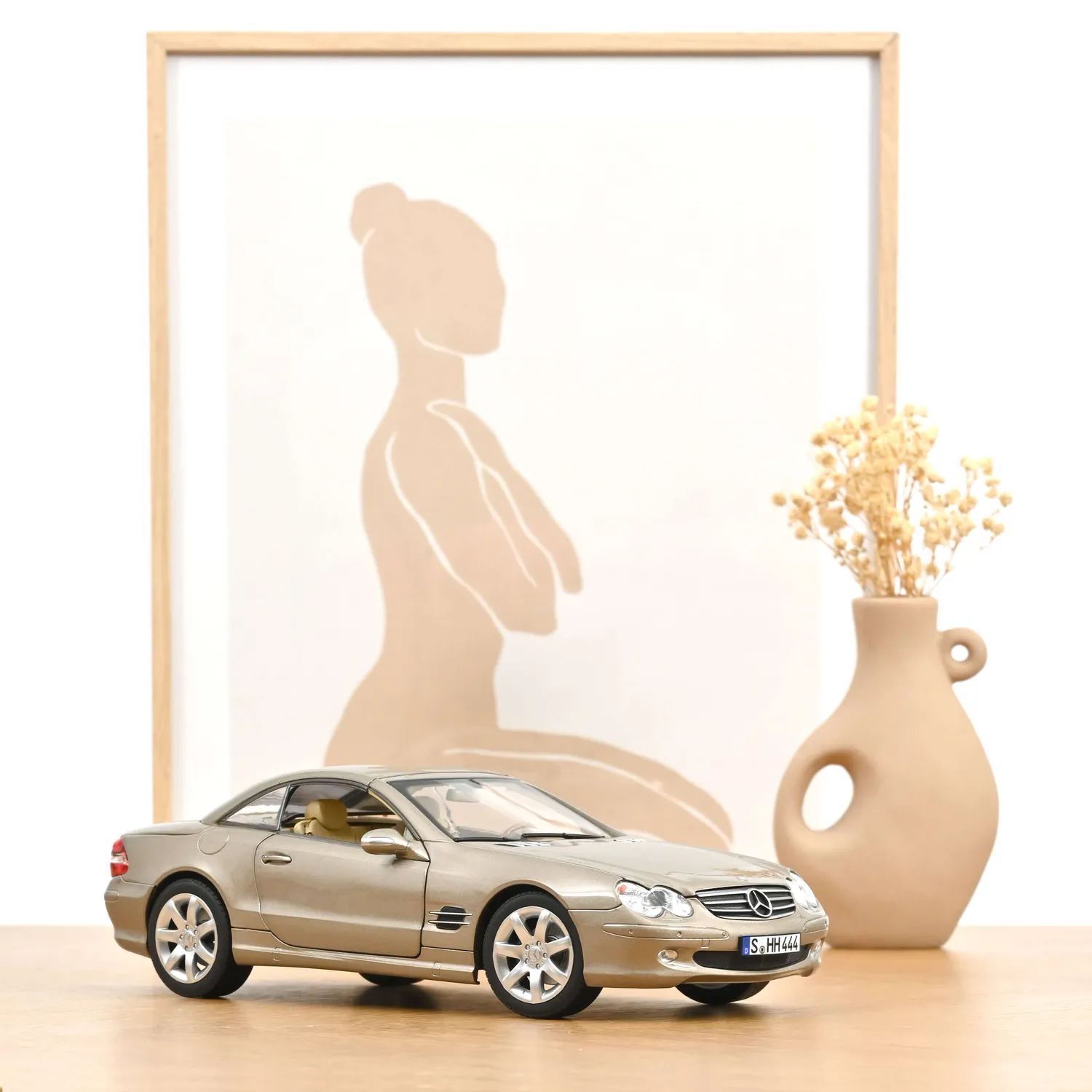 Norev Mercedes SL 500 2003 miniature 1/18 beige travertin