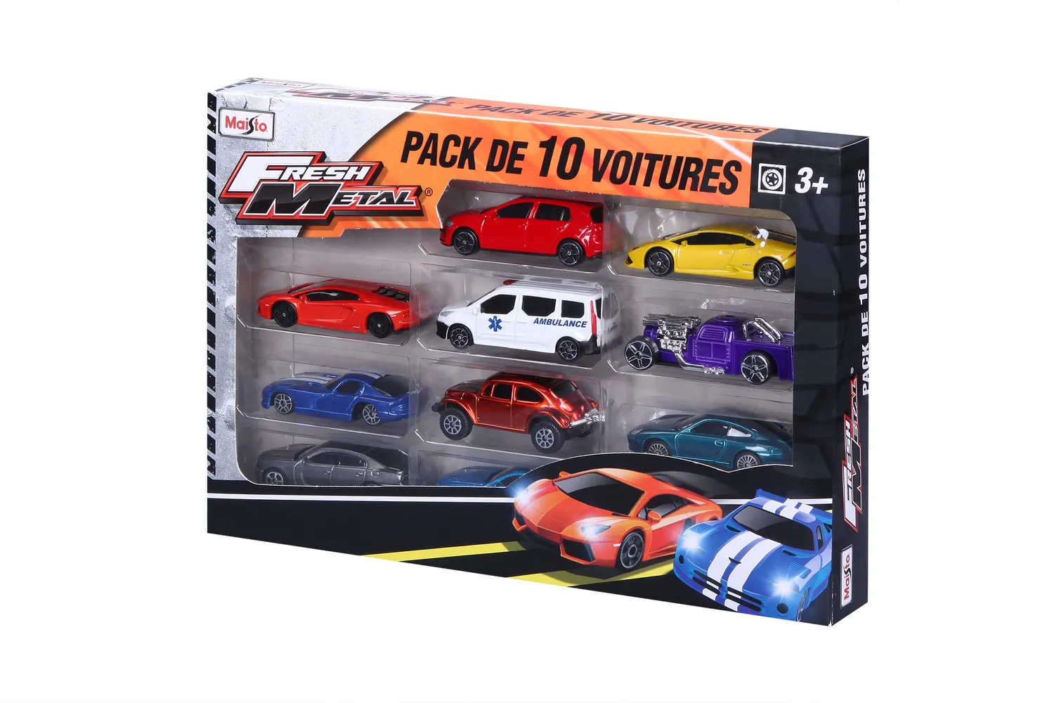 Maisto Fresh Metal M12168 pack 10 voitures miniatures 1/64