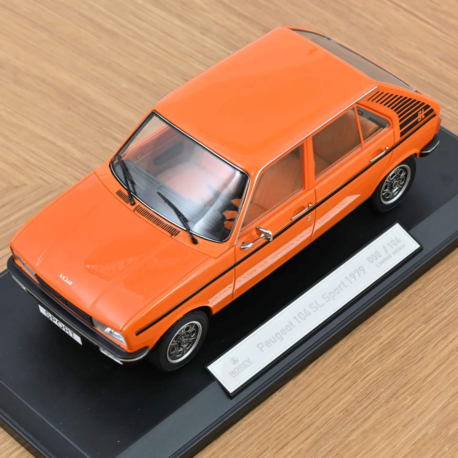Norev Peugeot 104 SL Sport miniature 1/18 orange 104 pcs