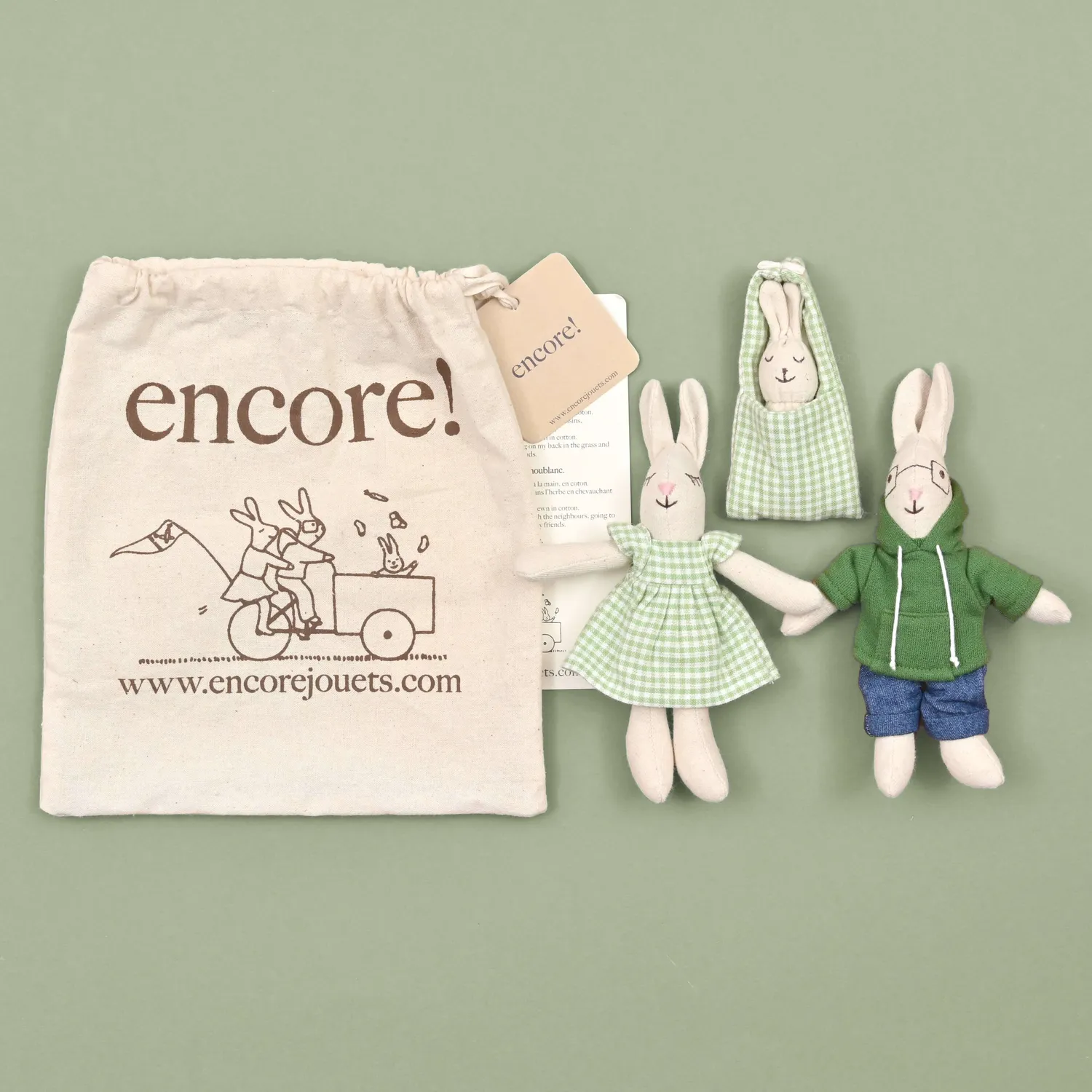 Norev Famille Choublanc peluche lapin coton bio 15 cm