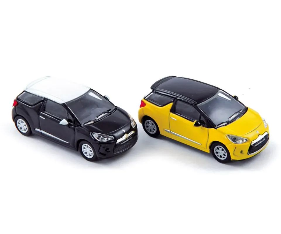 Norev Citroën DS3 2010 miniature 1/87 noir et jaune