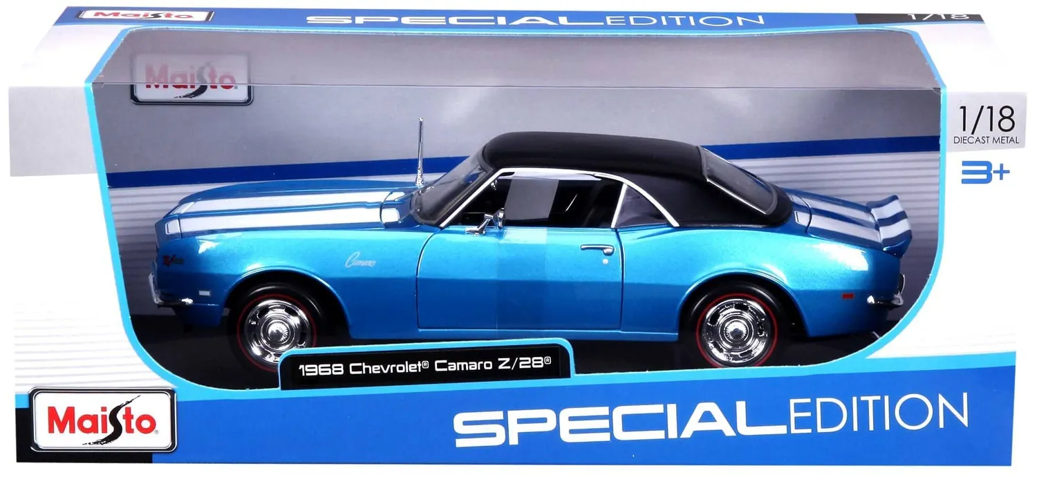 Maisto Chevrolet Camaro Z28 1968 voiture miniature bleue 1/18