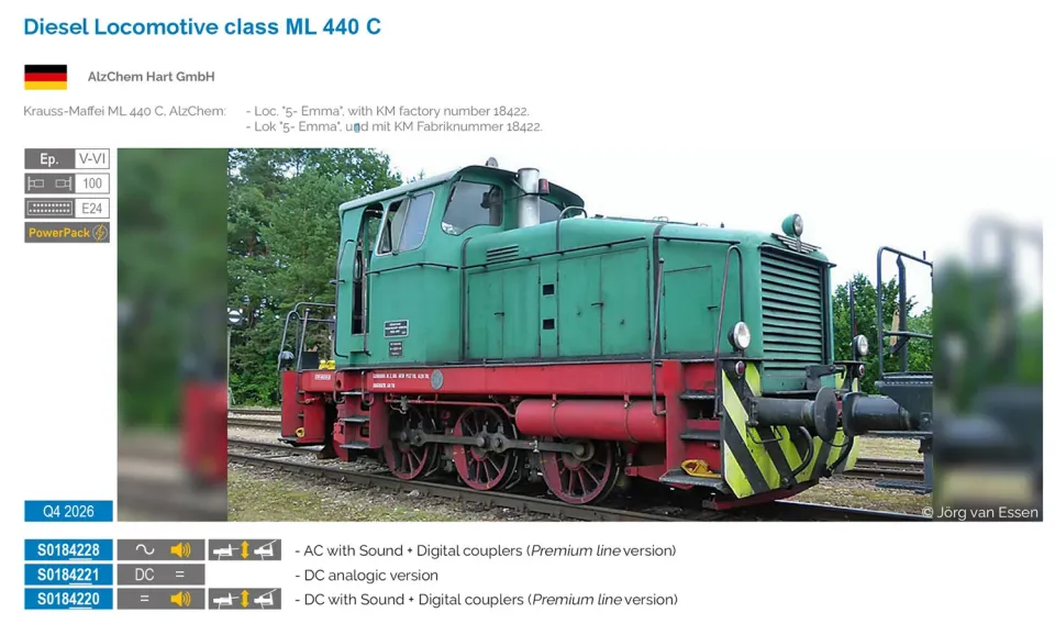 MINIS ML 440 C AlzChem locomotive diesel AC Sound Ep V-VI