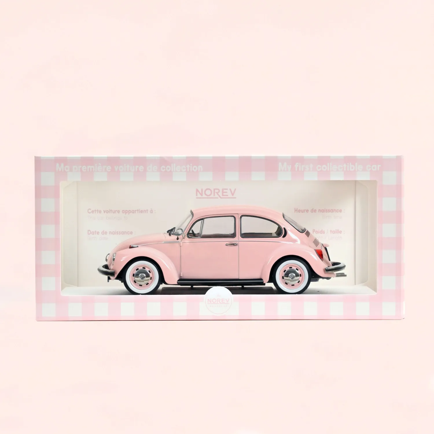 Norev VW 1303 Coccinelle 1973 miniature 1/18 rose pastel naissance