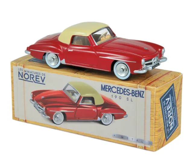 Norev Mercedes 190 SL 1956 miniature 1/43 rouge ivoire