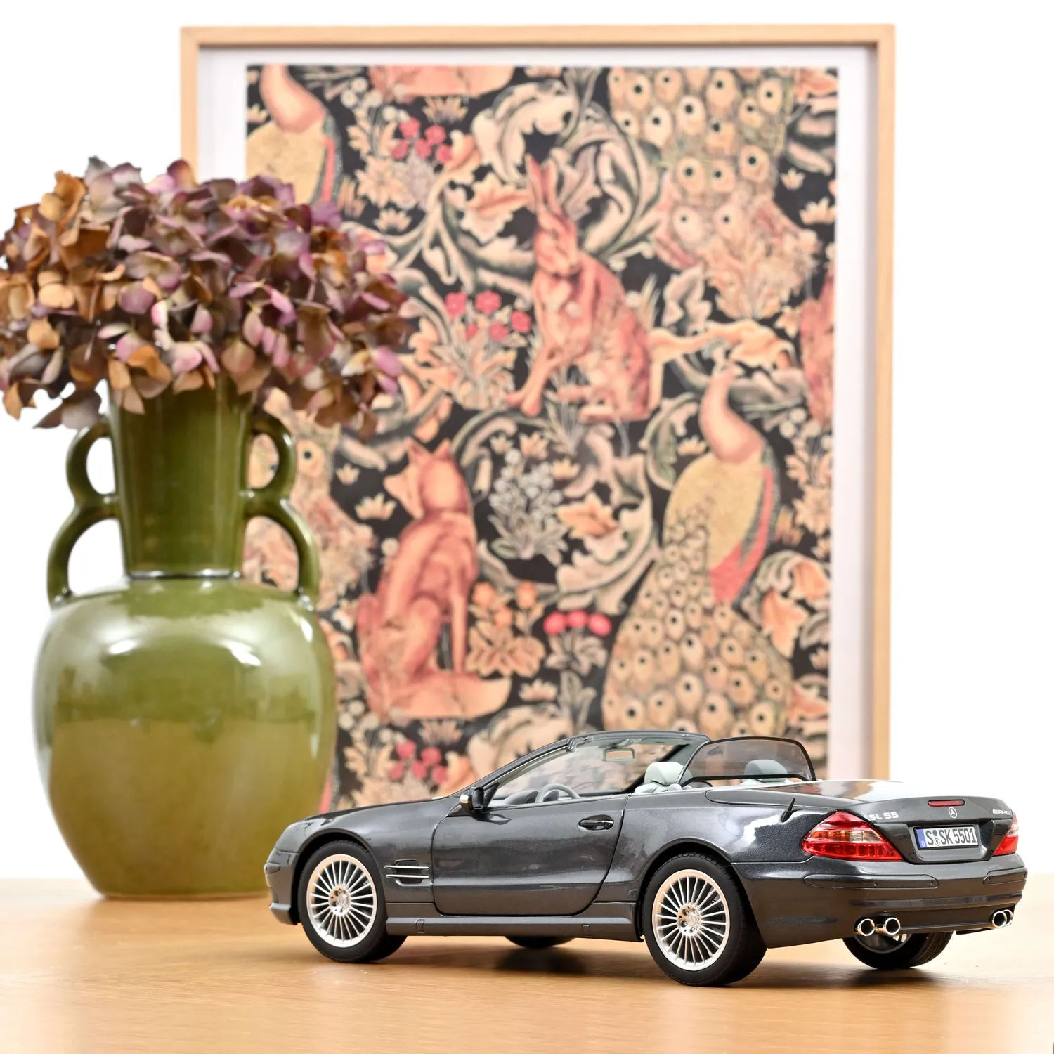 Norev Mercedes SL 55 AMG 2003 miniature 1/18 gris tactite