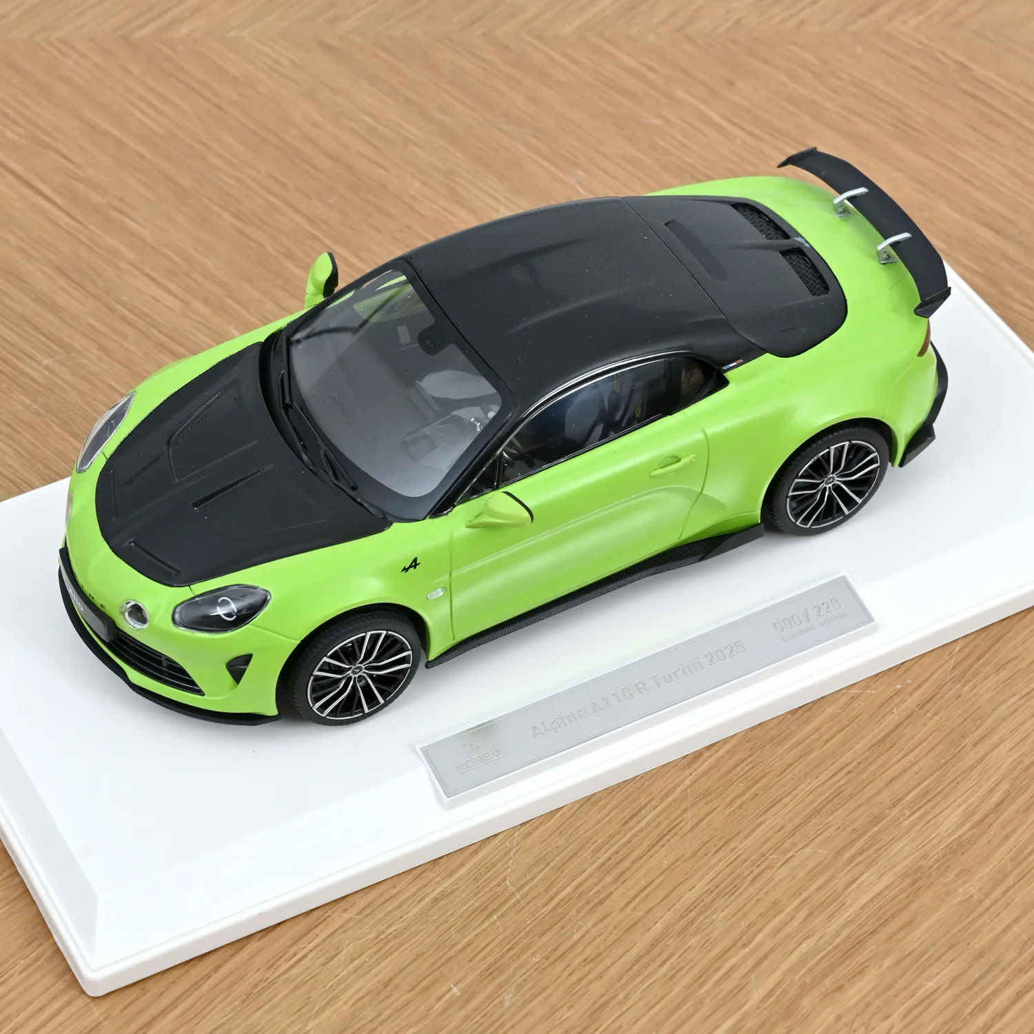 Norev Alpine A110 R Turini 2025 miniature 1/18 vert acide