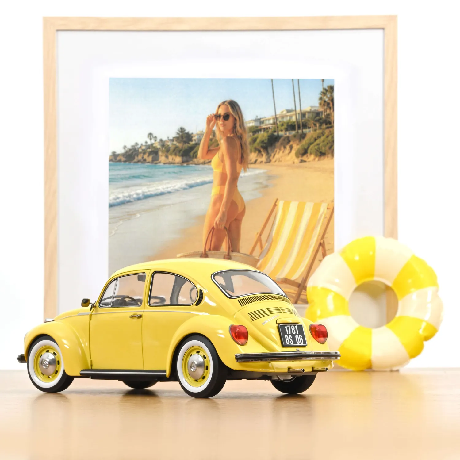 Norev VW Coccinelle 1303 1973 miniature 1/18 jaune pastel