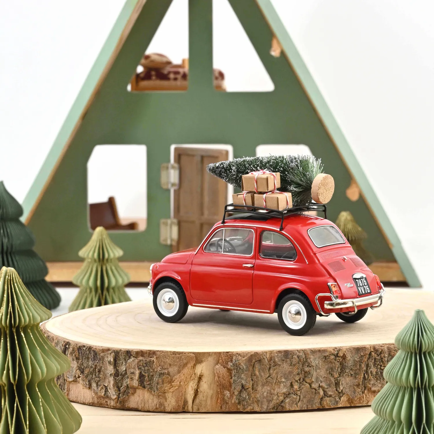 Norev Fiat 500 L 1968 miniature 1/18 rouge Noël