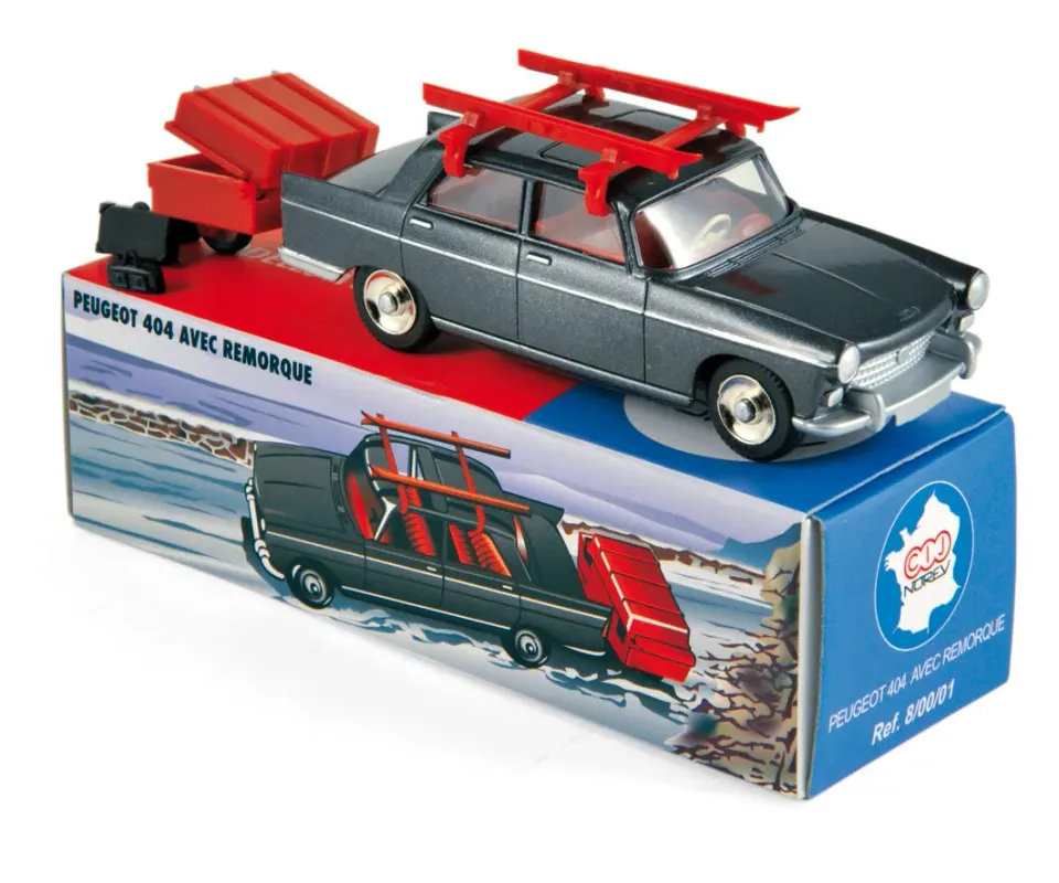 Norev Peugeot 404 ski remorque miniature 1/43 accessoires