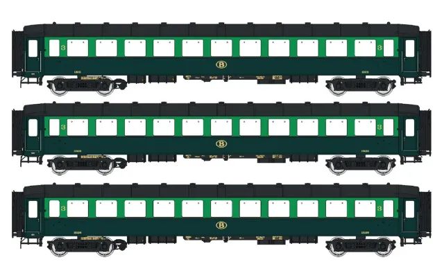MINIS I2 voitures voyageurs N SNCB Ep.IIIa lot de 3