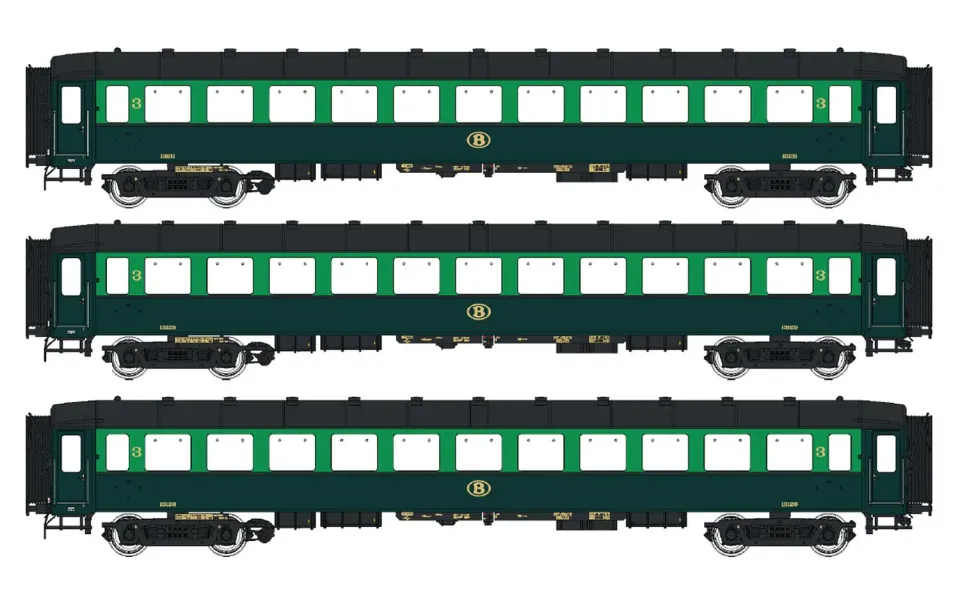 MINIS I2 voitures voyageurs N SNCB Ep.IIIa lot de 3