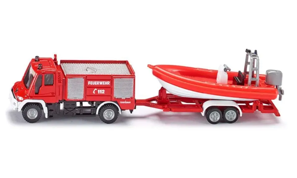Siku Super 1636 Unimog pompiers miniature avec bateau