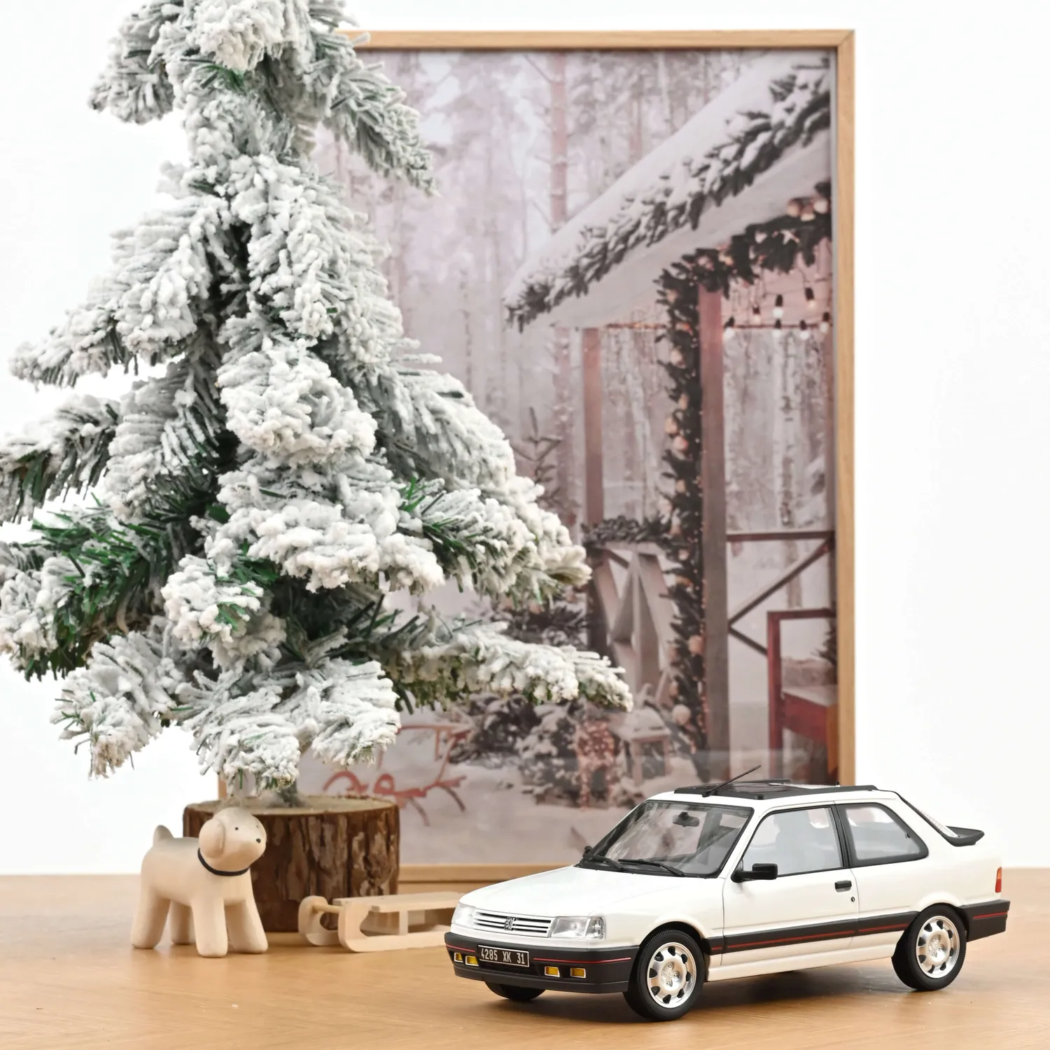 Norev Peugeot 309 GTi 1987 miniature 1/18 blanc Meije