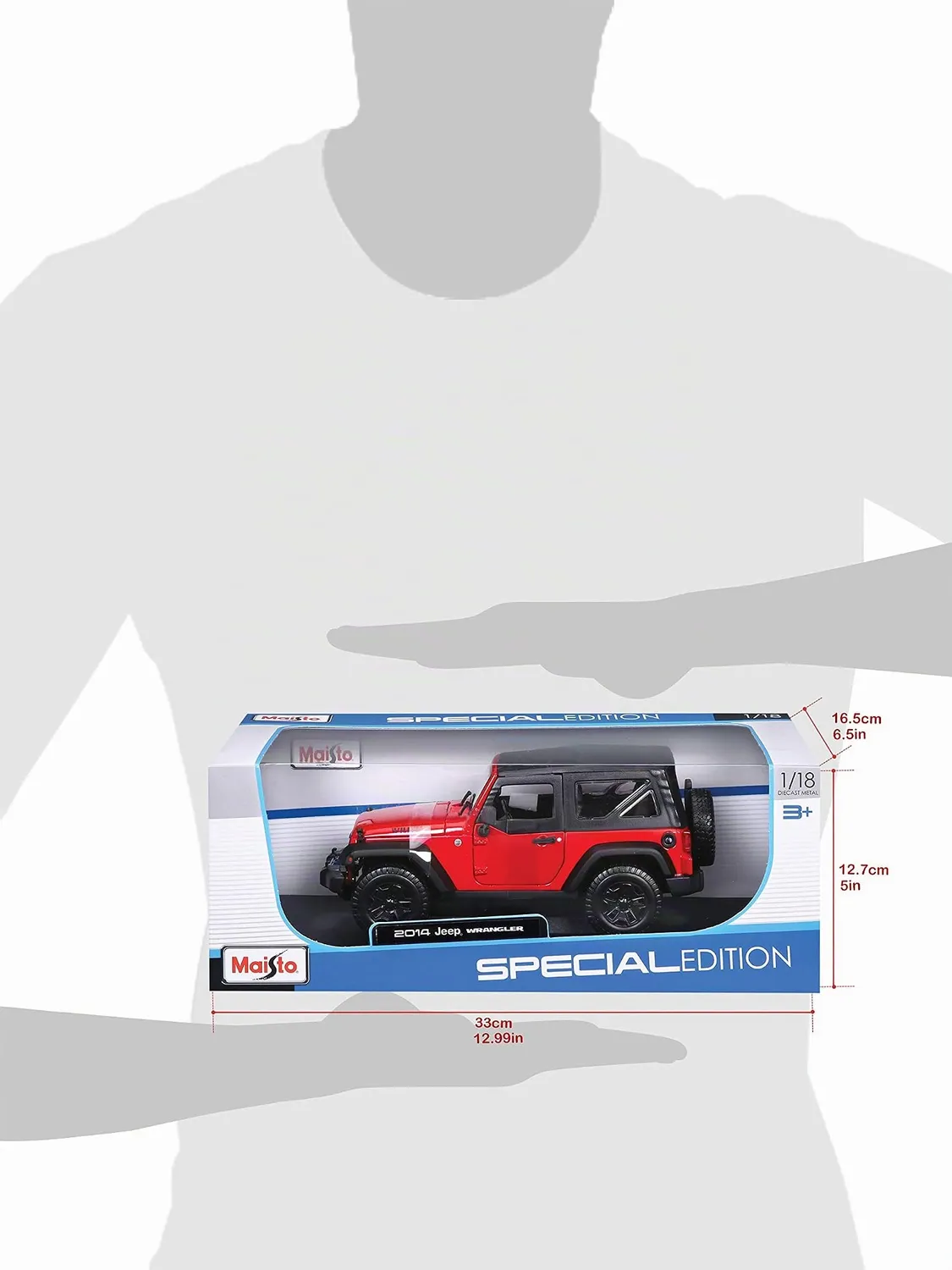 Maisto Jeep Wrangler Willys miniature 1/18 jaune 31676Y