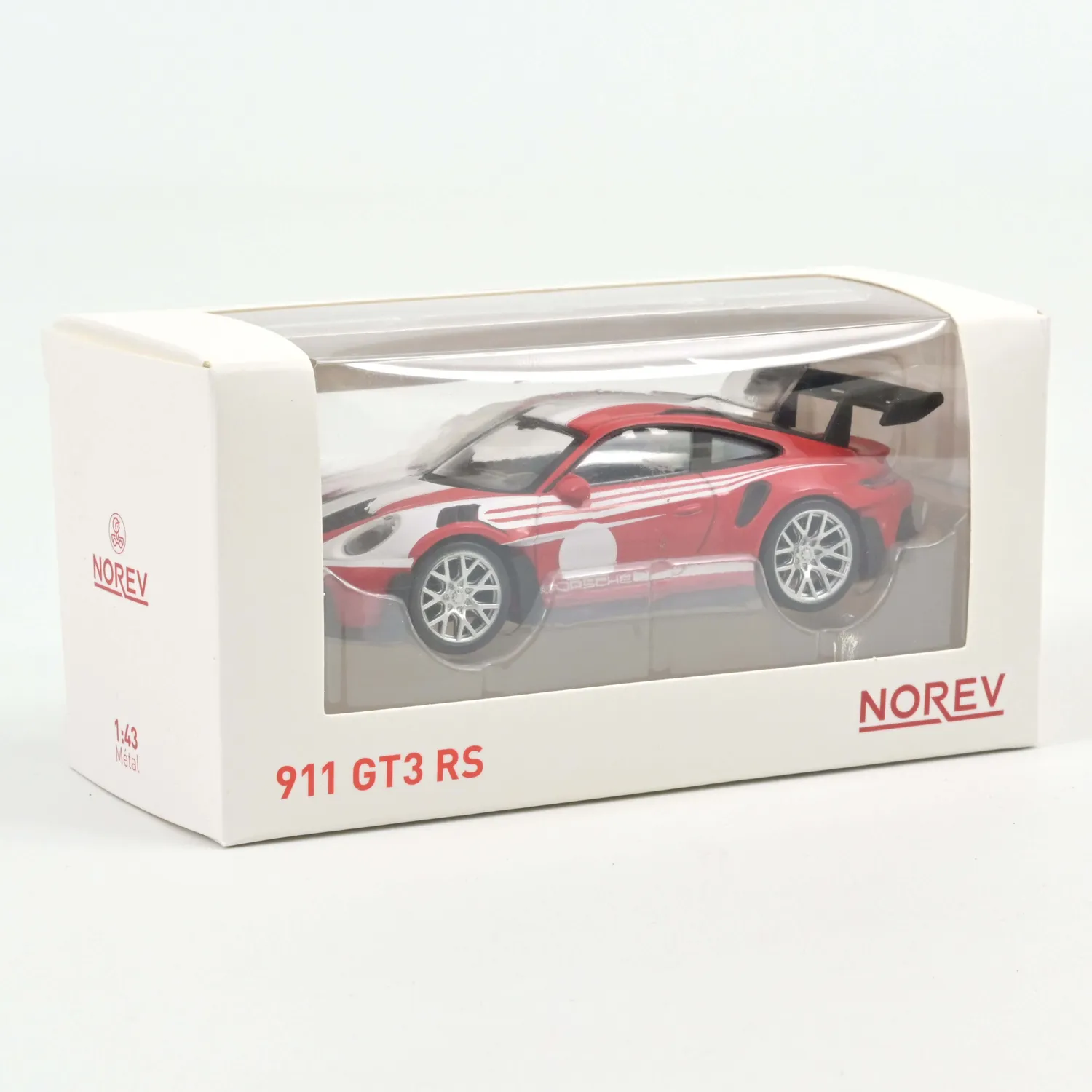 Norev Porsche 911 GT3 RS 2022 jet-car 1/43 rouge Salzbourg