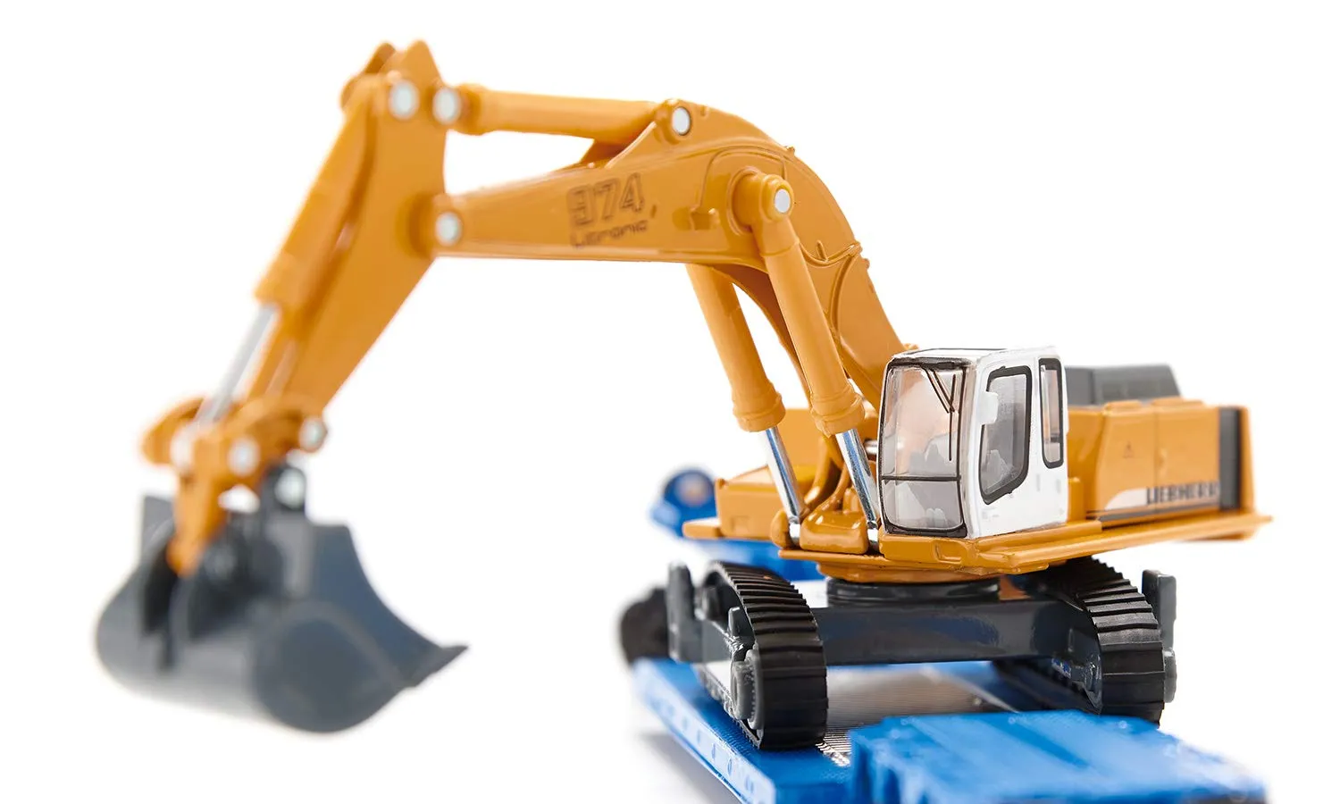 Siku Super surbaissé camion remorque excavateur bleu