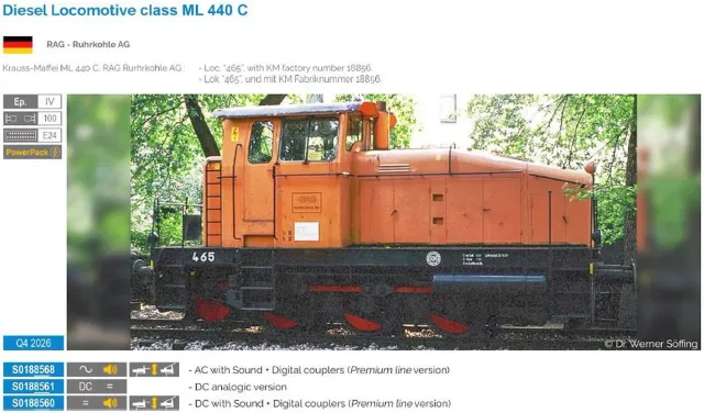 MINIS ML 440 C RHG locomotive diesel sonore Ep.IV AC