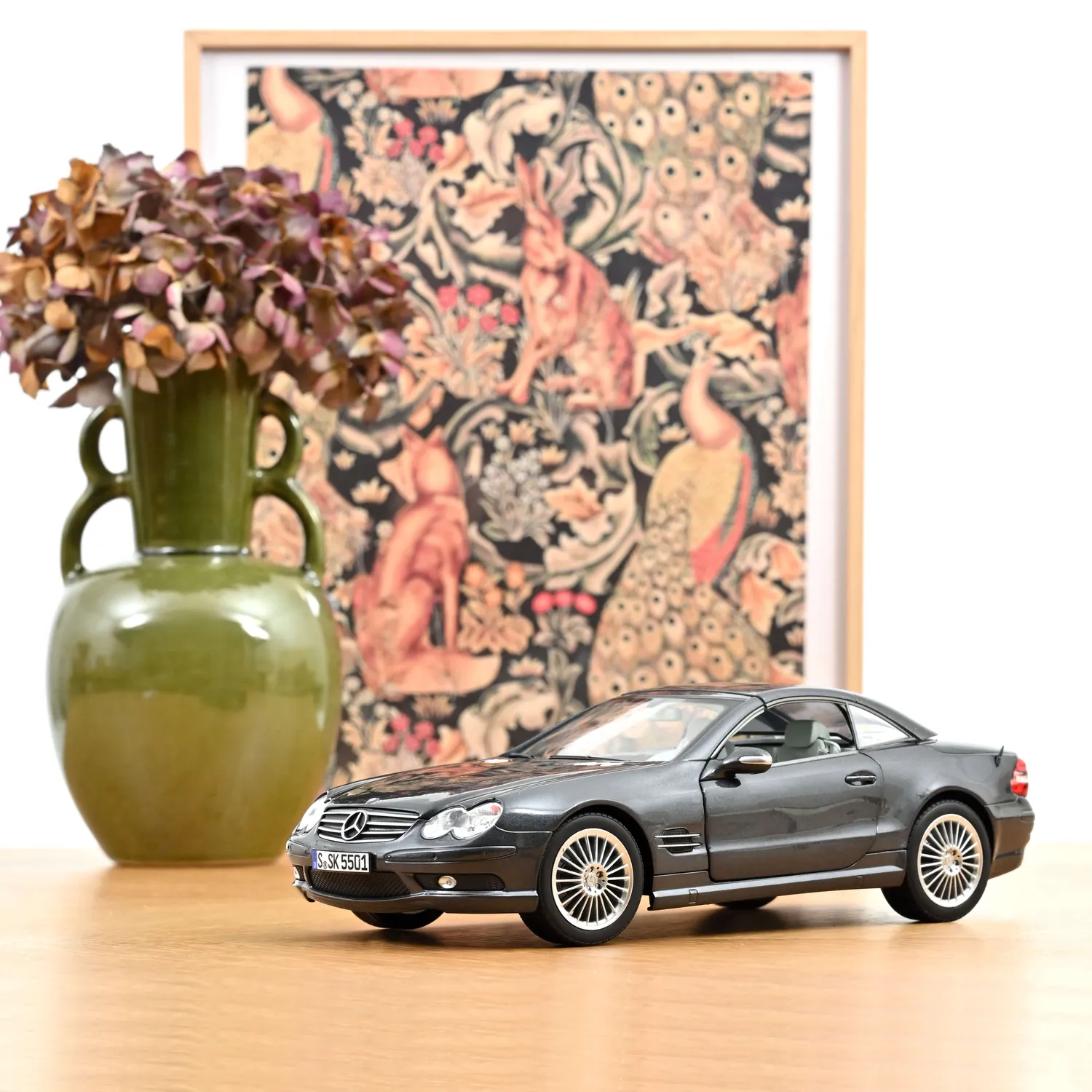 Norev Mercedes SL 55 AMG 2003 miniature 1/18 gris tactite