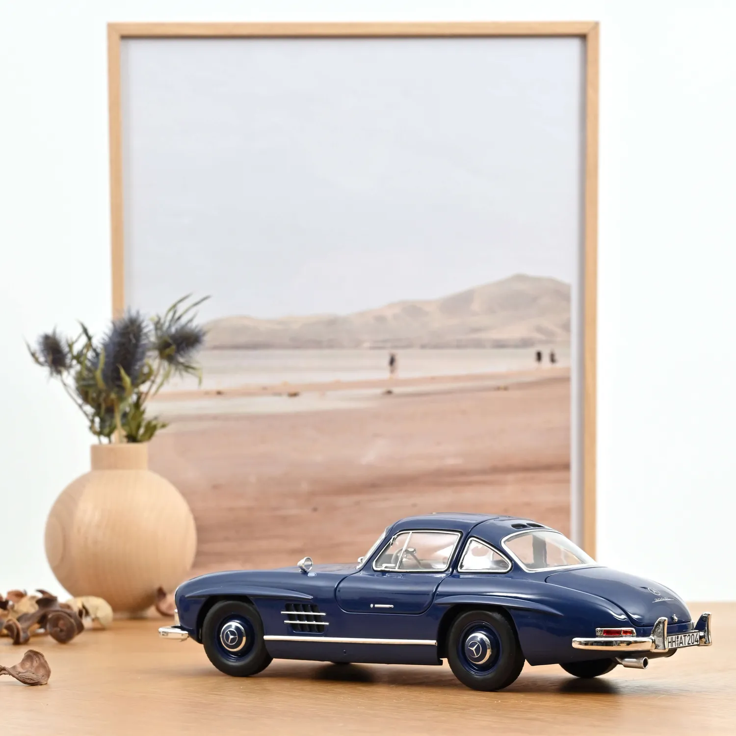 Norev Mercedes 300 SL 1954 miniature 1/18 bleu intérieur