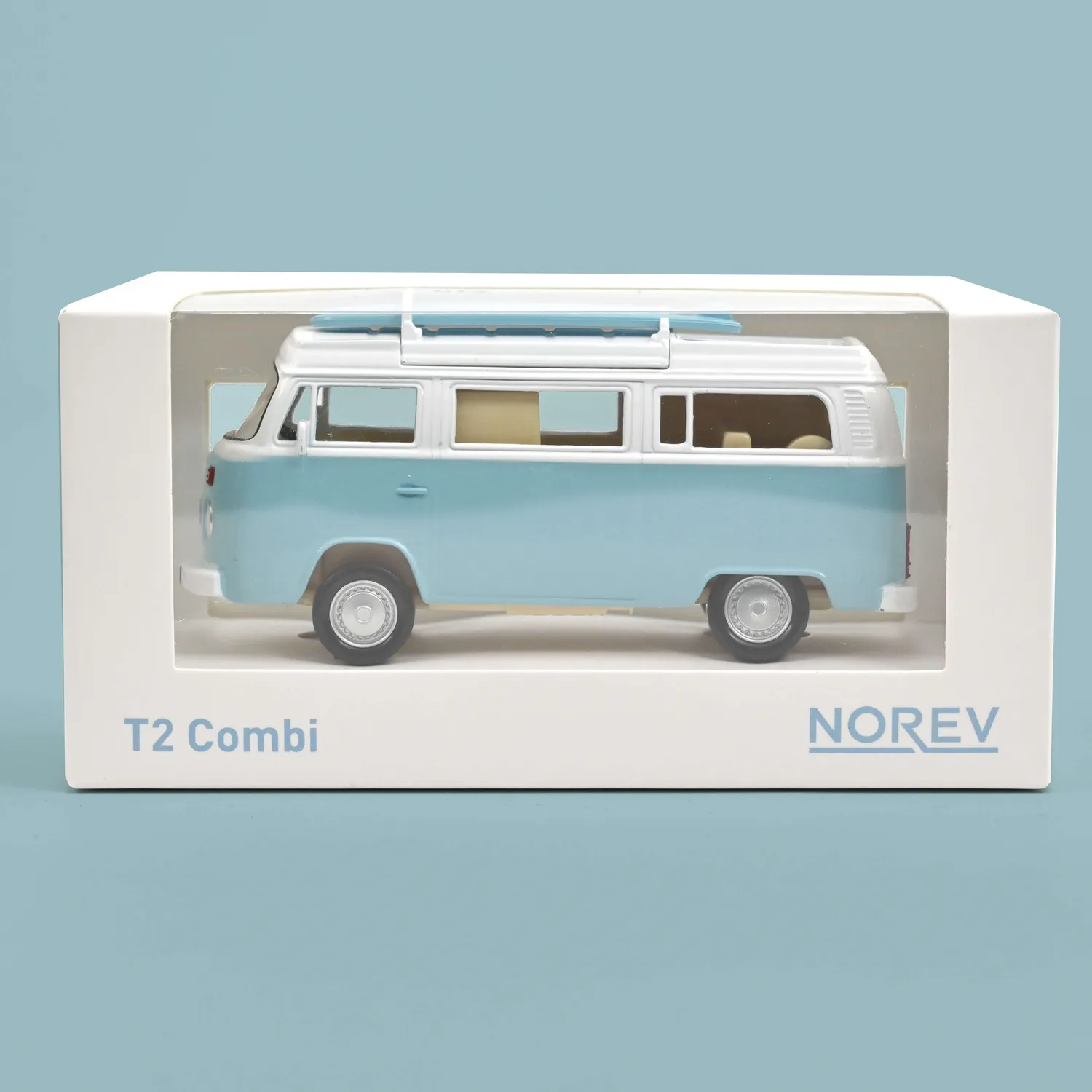 Norev VW Combi T2b Camper 1973 jouet 1/43 bleu pastel