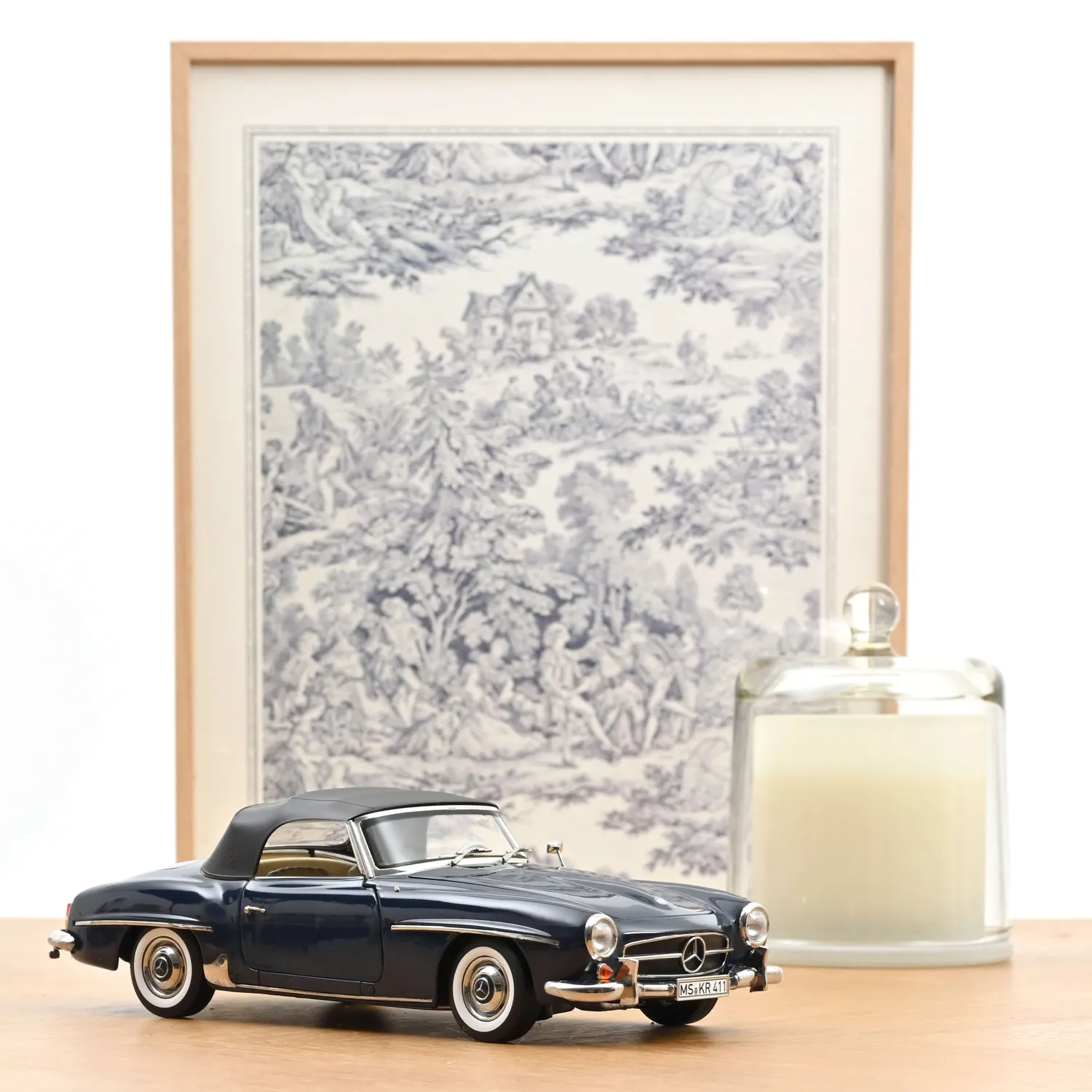 Norev Mercedes 190 SL 1957 miniature bleu moyen 1/18 ouvrants