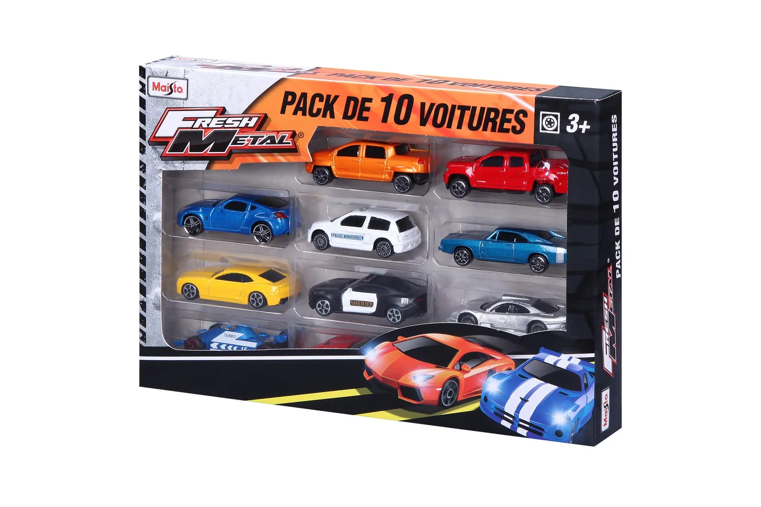 Maisto Fresh Metal M12168 pack 10 voitures miniatures 1/64