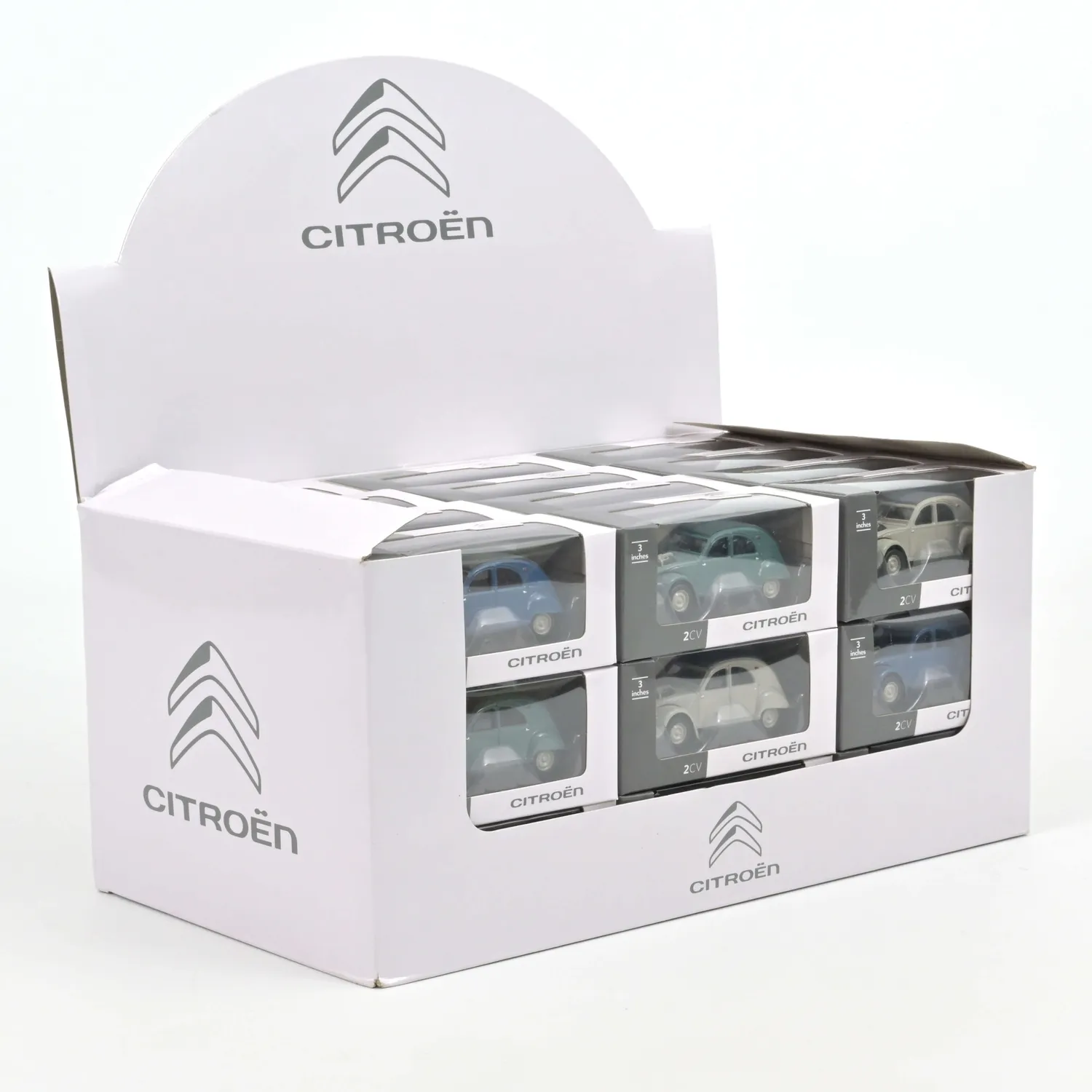 Norev Citroën 2CV 4x4 display 36 voiture miniature 1/54 Gris Vert Bleu