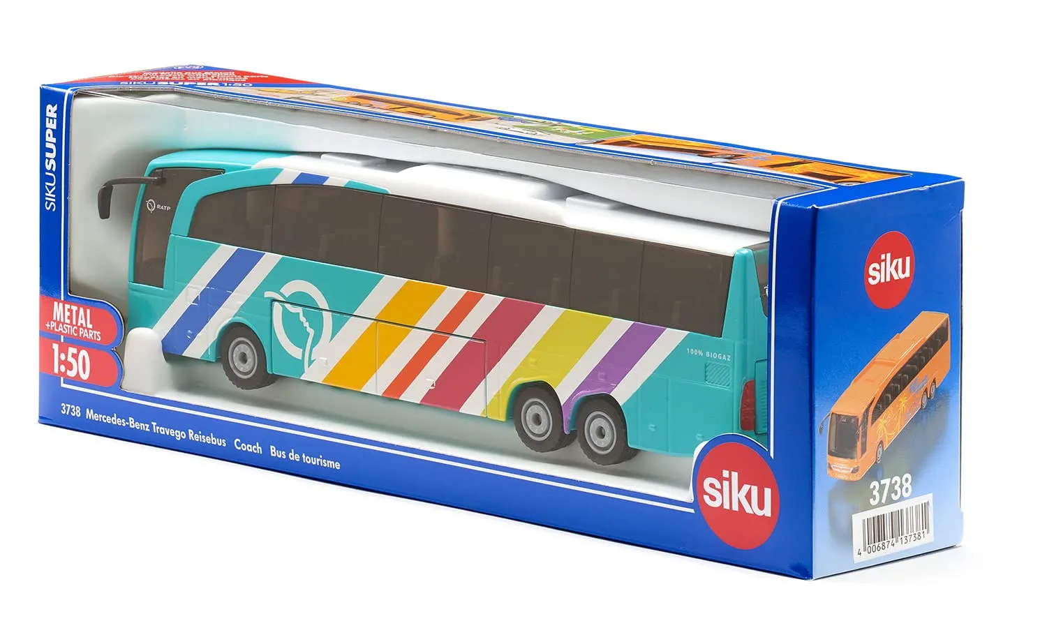 SIKU Super 3738 Mercedes Travego bus miniature RATP métal 1:50