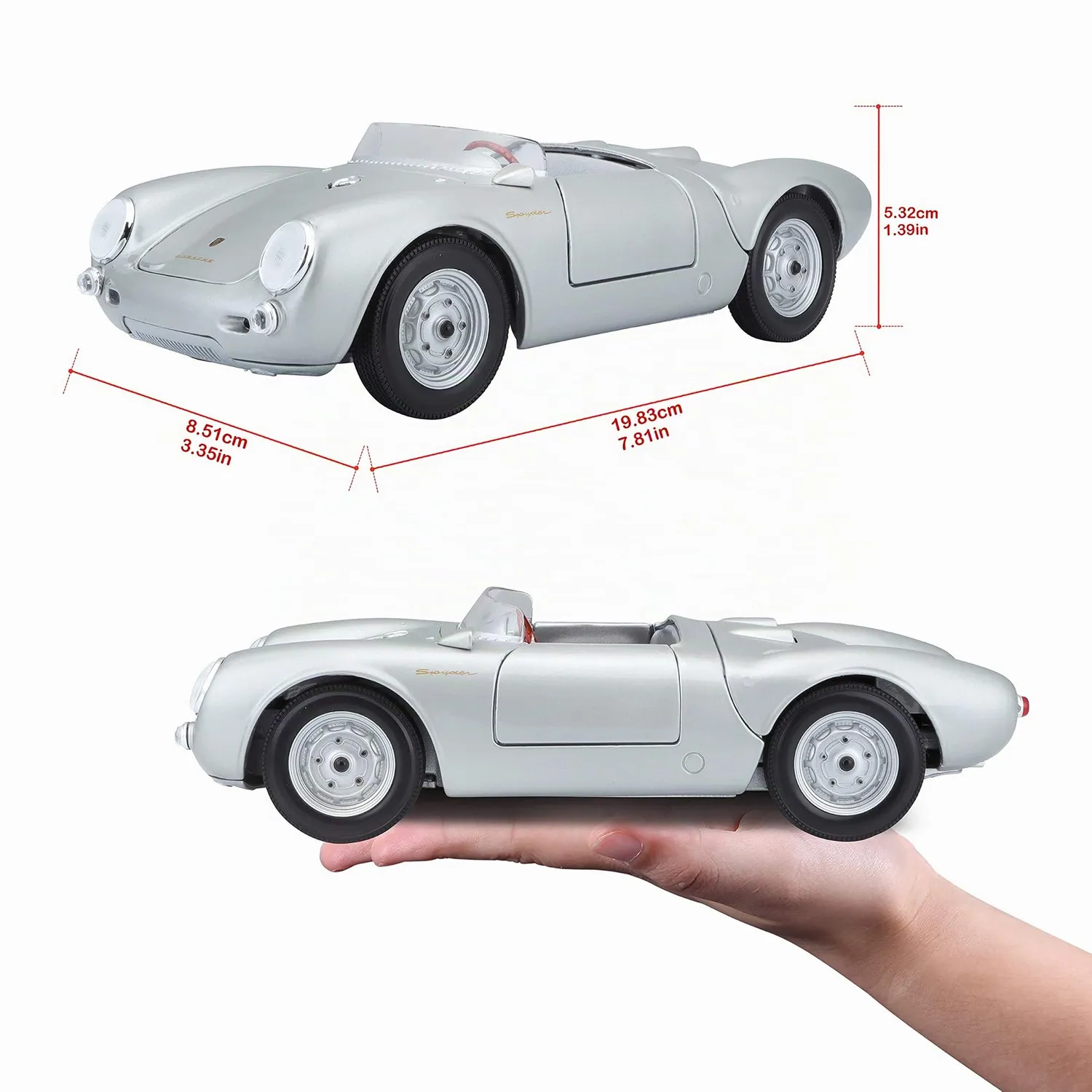 Maisto Porsche 550A Spyder miniature 1/18 grise