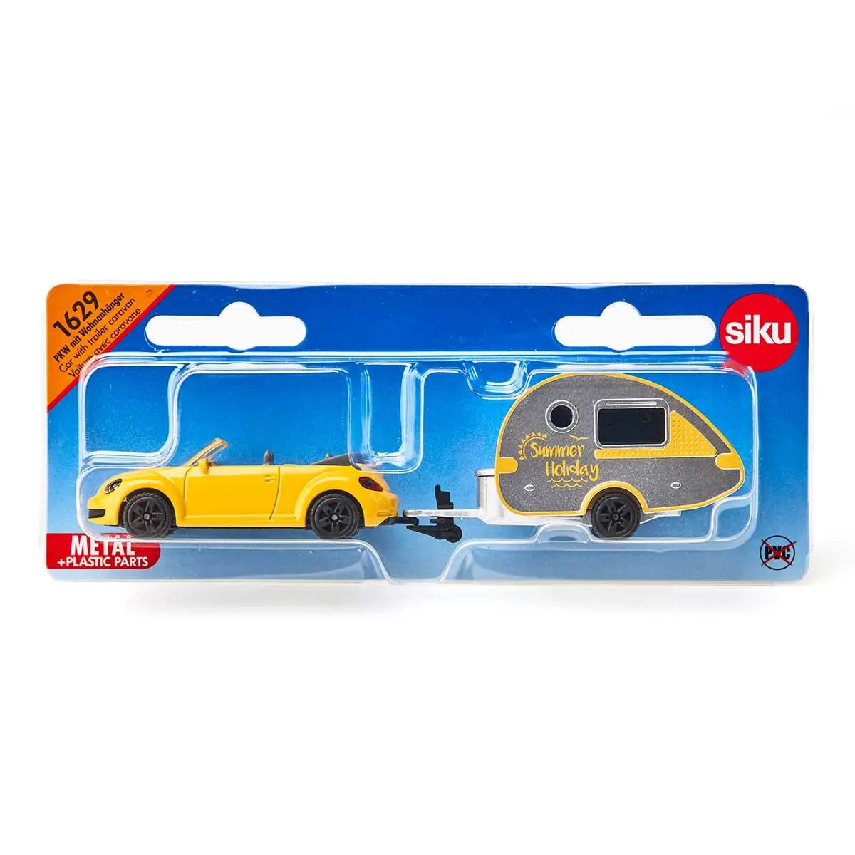 SIKU Super 1629 voiture miniature coccinelle caravane jaune