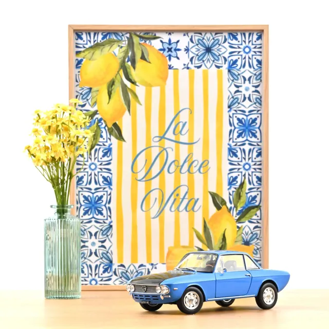 Norev Lancia Fulvia 1600 HF 1971 miniature 1/18 bleu capots noirs